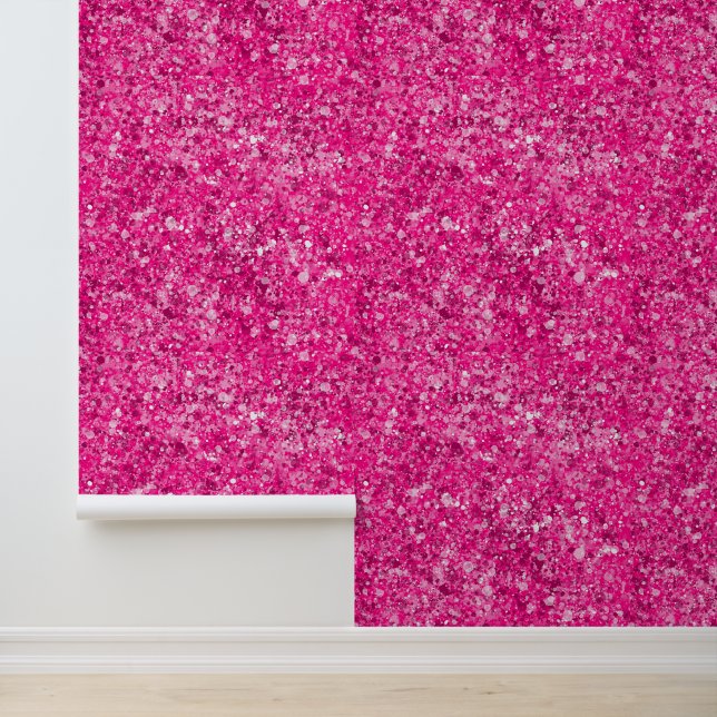 Hot Pink White Texture Sparkle Pattern Girls Wallpaper (Application)