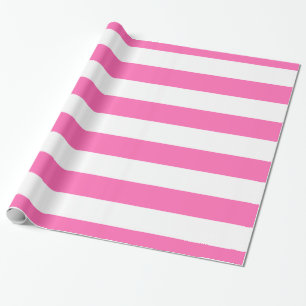 Hot Pink, White XL Stripes Pattern Wrapping Paper