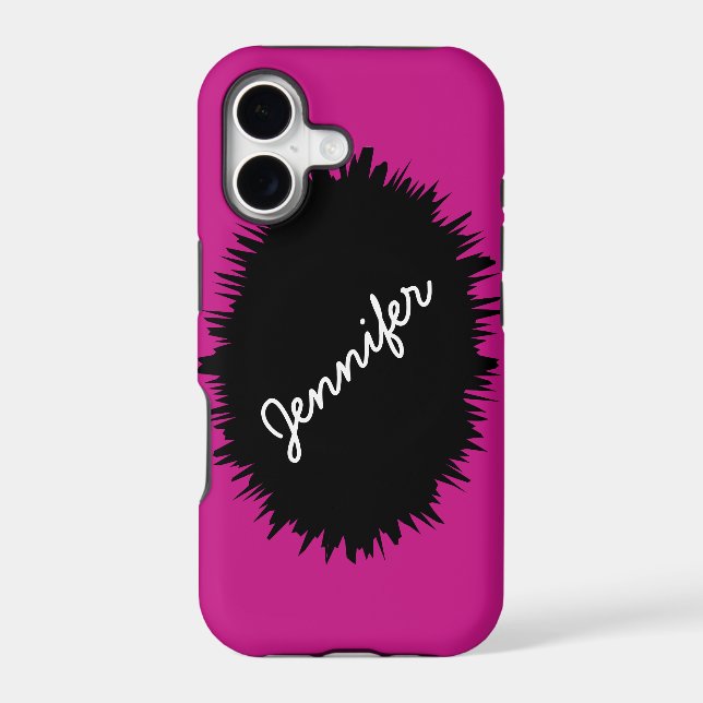 Hot Pink with Black Splash, Custom Script Name (Back)