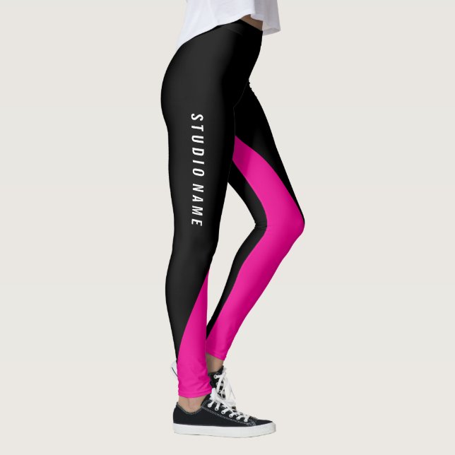 Hot pink with custom colour and Name Leggings (Right)