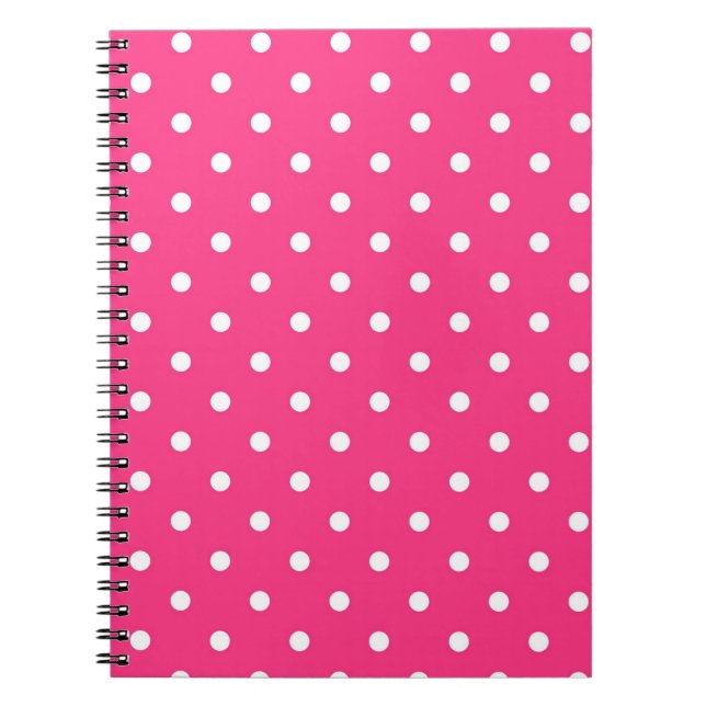 Hot Pink with White Polka Dots Notebook (Front)