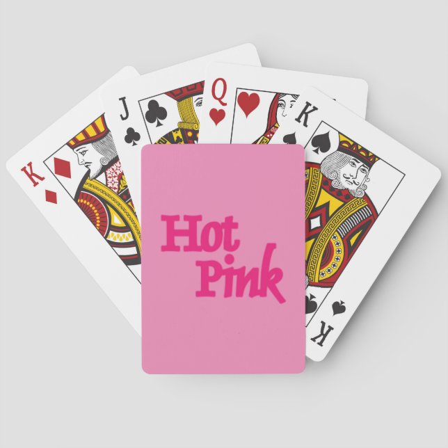 Hot Pink word pink Poker playing cards (Back)
