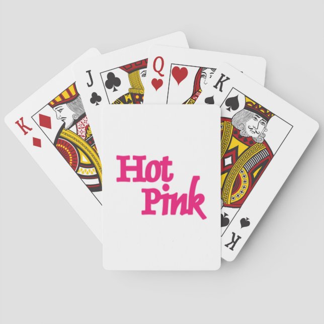 Hot Pink word white Poker playing cards (Back)