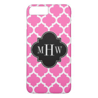 Hot Pink Wt Moroccan #5 Black 3 Initial Monogram