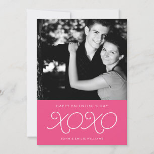 Hot Pink XOXO Valentine's Day Photo Cards