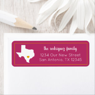 Hot Pink & Yellow Home Sweet Home - Texas Moving Return Address Label