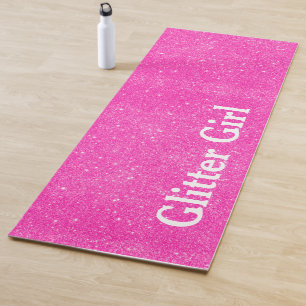 Hot Pink Yoga Glitter Girl Customise Sparkle Yoga Mat