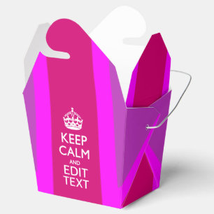 Hot Pink Your Keep Calm Edit Text Union Jack Favour Box