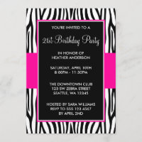 Hot Pink Zebra 21st Birthday Party