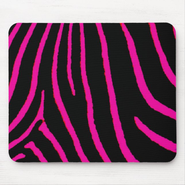 Hot Pink Zebra Print Mouse Pad (Front)