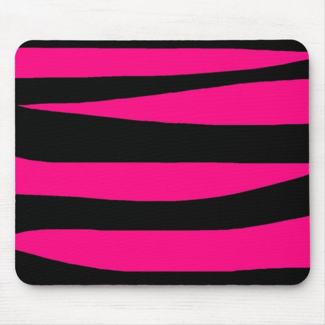 Hot pink zebra print mouse pad (Front)