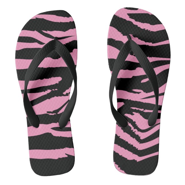 Hot Pink Zebra Print Thongs (Footbed)