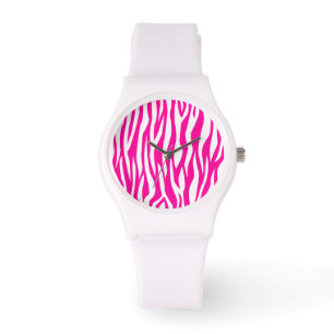 Hot Pink Zebra Print Watch