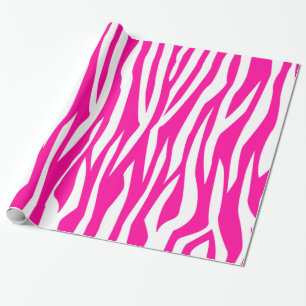 Hot Pink Zebra Print Wrapping Paper