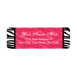 Hot Pink Zebra Return Address Labels