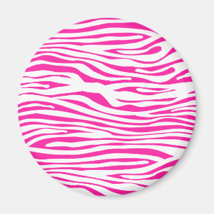 Hot Pink Zebra stripe pattern animal print Magnet