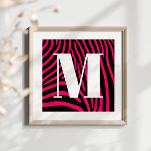 Hot Pink Zebra Stripes Poster