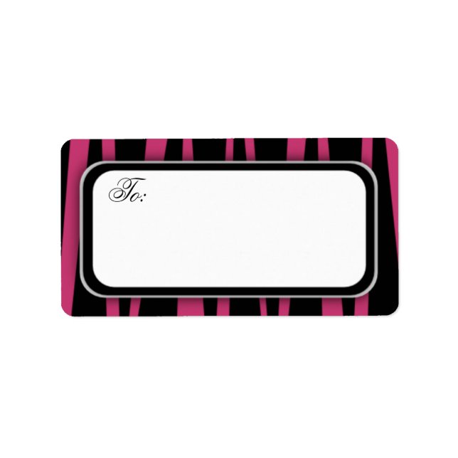 Hot Pink Zebtra Stripes Address Labels (Front)