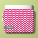 Hot Pink Zig Zag Chevrons Pattern Laptop Sleeve<br><div class="desc">Personalise this stylish laptop sleeve with your name,  initials,  monogram,  a especial date or any text of your choice.
 Visit our store for more pattern and colour choices as well as matching products such as ipad sleeves,  iphone and android covers and more!</div>
