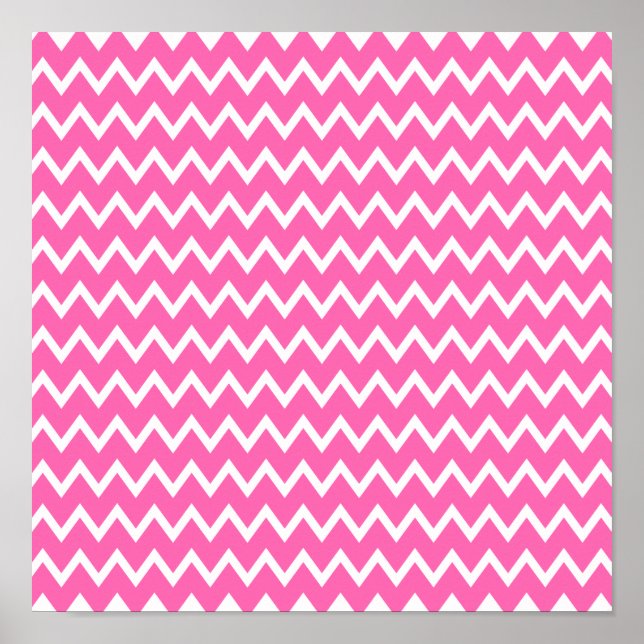 Hot Pink Zigzag Pattern Poster (Front)