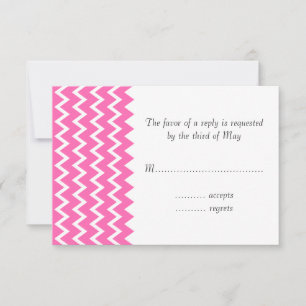 Hot Pink Zigzag Pattern RSVP Card