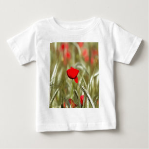 Hot Poppy Acrylic Painting Baby T-Shirt