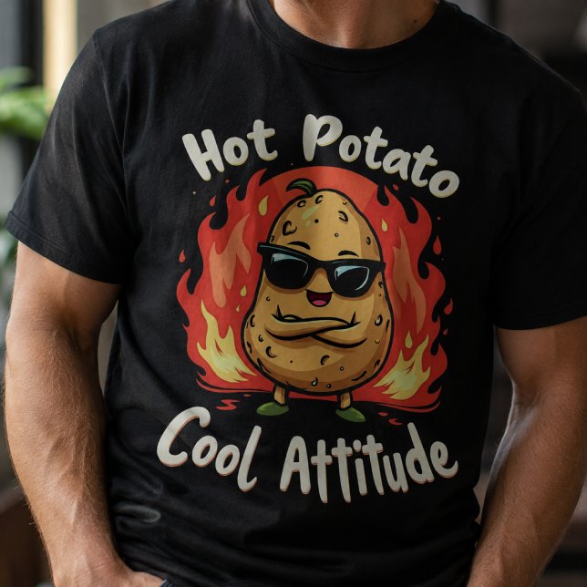 Hot Potato, Cool Attitude Funny Black T-Shirt (Creator Uploaded)