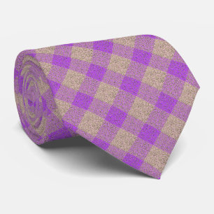 Hot Purple and Gold Checkers Tie