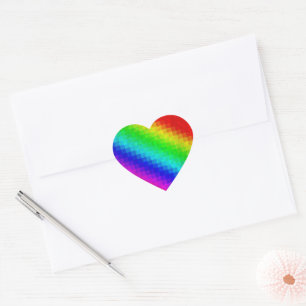 Hot Rainbow Mosaic Shimmer, Heart Sticker