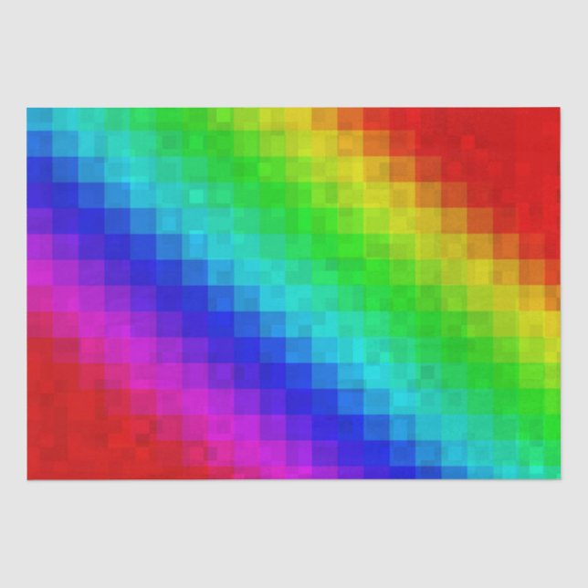 Hot Rainbow Mosaic Shimmer, Tissue Paper (Front)