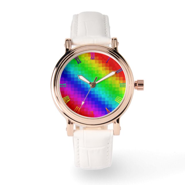 Hot Rainbow Mosaic Shimmer, Watch (Front)