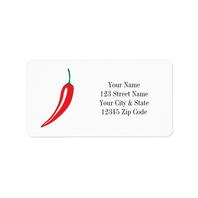 Hot red chilli pepper address labels (Front)