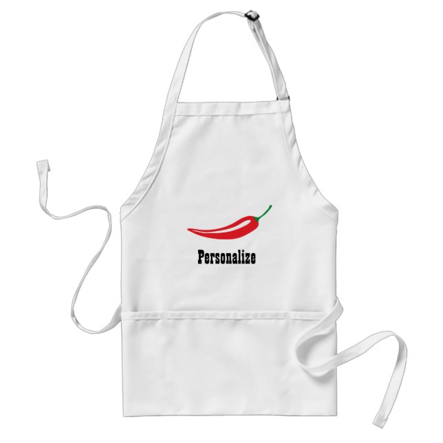 Hot red chilli pepper BBQ apron for men and women (Front)