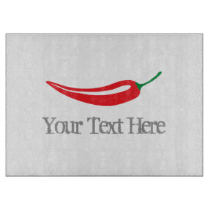 Hot red chilli pepper glass cutting board