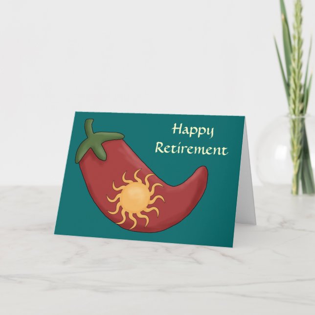 Hot Red Chilli Pepper Retirement - Western Card (Front)
