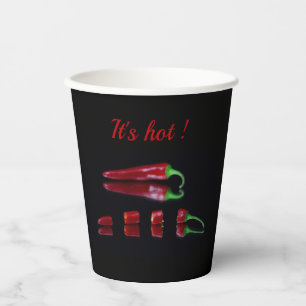 Hot red chilli pepper with customisable text paper cups