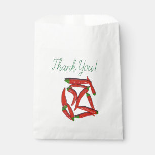 Hot Red Chilli Peppers Pattern Favour Bag