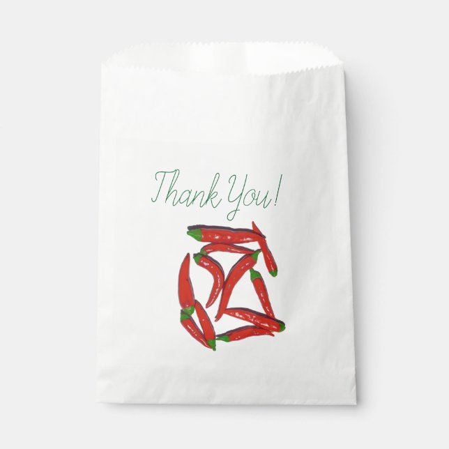 Hot Red Chilli Peppers Pattern Favour Bag (Front)