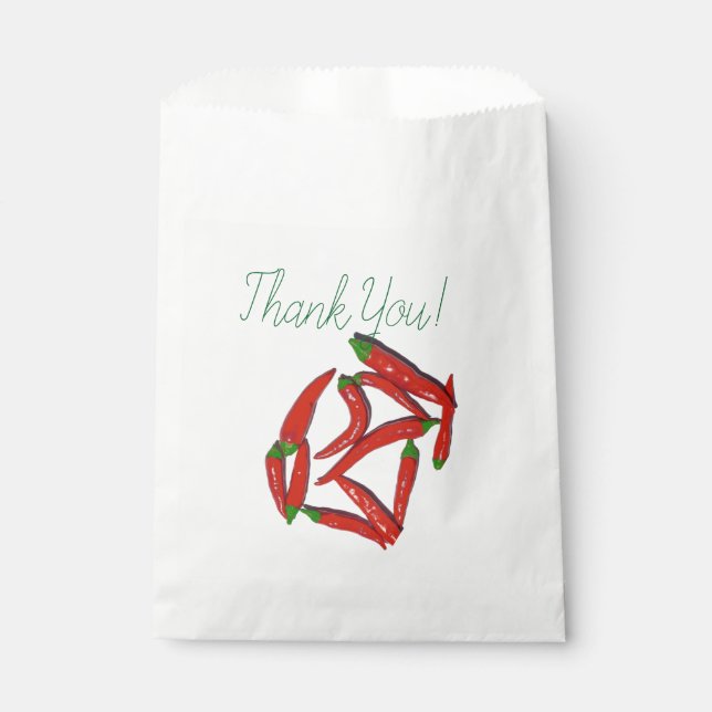 Hot Red Chilli Peppers Pattern Favour Bag (Front)
