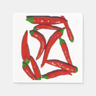 Hot Red Chilli Peppers Pattern Napkin