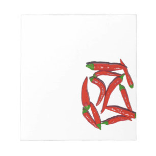 Hot Red Chilli Peppers Pattern Notepad