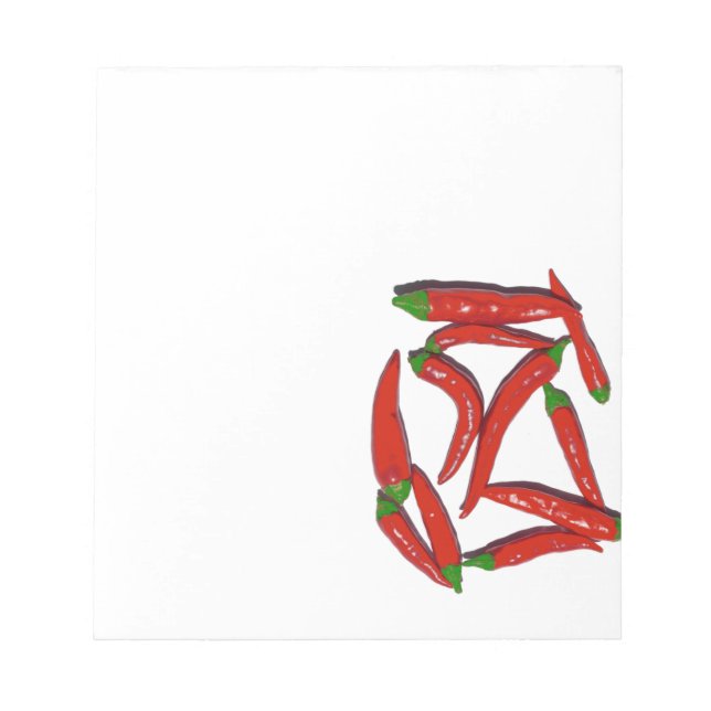 Hot Red Chilli Peppers Pattern Notepad (Front)