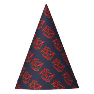 Hot Red Chilli Peppers Pattern Party Hat