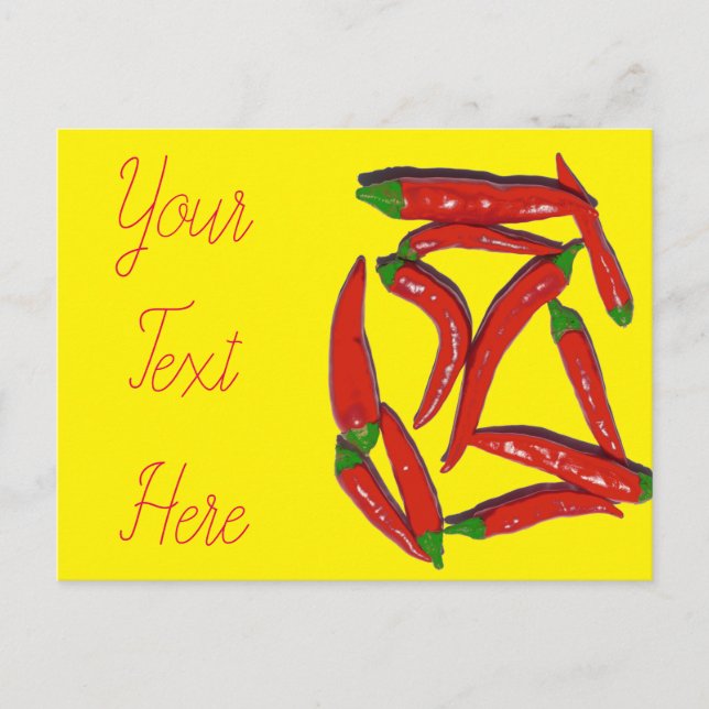 Hot Red Chilli Peppers Pattern Postcard (Front)