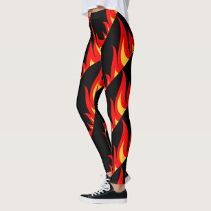 Women's Black Fire Leggings & Tights