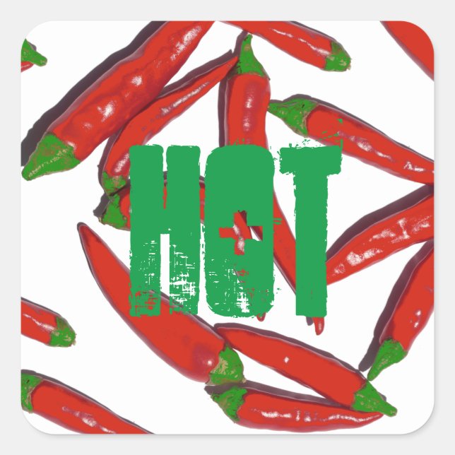 Hot Red Green Chilli Peppers Sticker (Front)