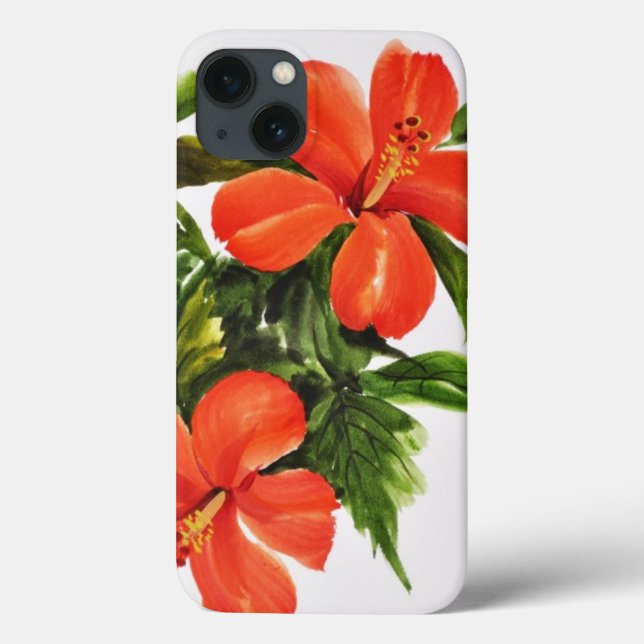 Hot Red Hibiscus Case-Mate iPhone Case (Back)