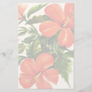 Hot Red Hibiscus Stationery