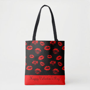 Hot red lips / kisses tote bag