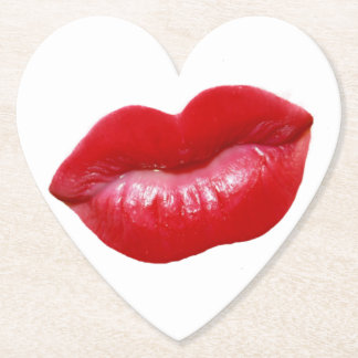 HOT Red Lips Paper Coaster